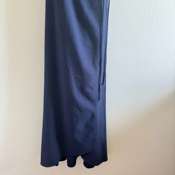 Reformation Navy Blue Kai Front Tie Wrap Maxi Dress Size XS - Picture 6 of 13